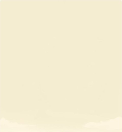 An illustrated figure sitting in tall grass under a pale golden sky